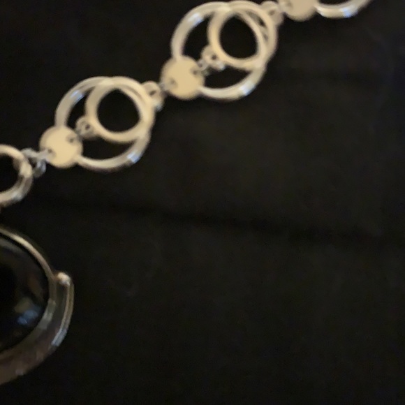 ONE OF A KIND: Onyx Pendant Woven Loop Jump Chain Necklace - Picture 5 of 9